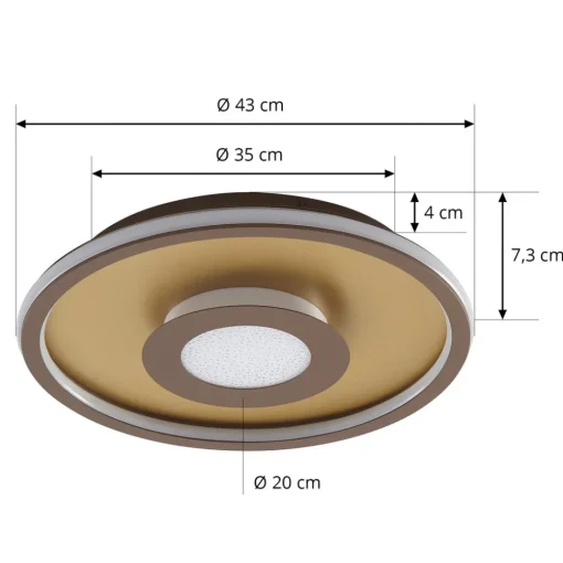 Lindby Pekela LED-taklampe, rund, 43 cm Discount