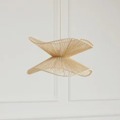 Lindby pendellampe Valdorin, beige, papir, Ø 40 cm, E27 Online