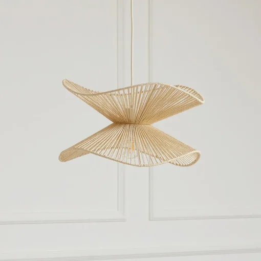 Lindby pendellampe Valdorin, beige, papir, Ø 40 cm, E27 Online