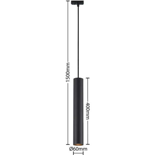 Lindby skinnesystem Linaro, GU10, pendel, 3 lyskilder, svart Outlet