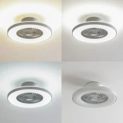 Lindby Smart LED-takvifte Paavo, sølv, stillegående, Tuya Outlet
