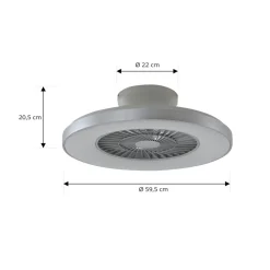 Lindby Smart LED-takvifte Paavo, sølv, stillegående, Tuya Outlet