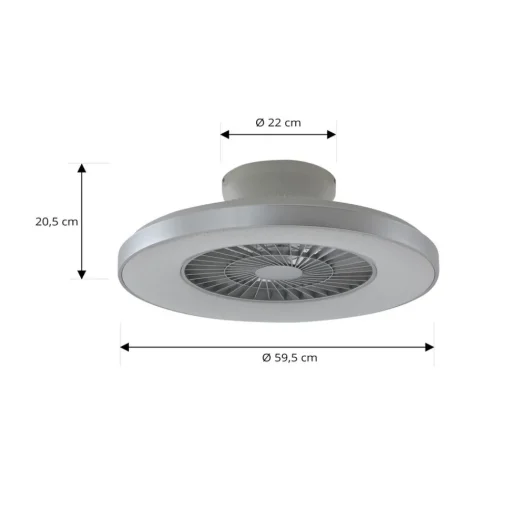 Lindby Smart LED-takvifte Paavo, sølv, stillegående, Tuya Outlet
