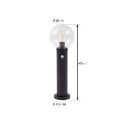 Lindby sokkellampe Dangan, klar, 60 cm, glass, sensor Clearance