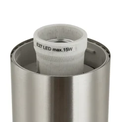 Lindby sokkellampe Statius, grå, stål, sensor, 45 cm| Sokkellamper Med Sensor|Utebelysning Med Sensor