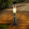 Lindby Statius sokkellampe, antrasitt, jern, sensor, 45 cm Hot