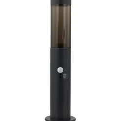 Lindby Statius sokkellampe, antrasitt, jern, sensor, 45 cm Hot