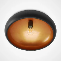 Lindby taklampe Gerwina, svart/gull, metall, 40 cm, E27 Clearance