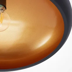 Lindby taklampe Gerwina, svart/gull, metall, 40 cm, E27 Clearance