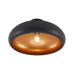 Lindby taklampe Gerwina, svart/gull, metall, 40 cm, E27 Clearance