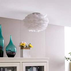 Lindby taklampe Heven, Ø 35 cm, hvit, plast, E27 Outlet
