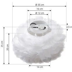 Lindby taklampe Heven, Ø 35 cm, hvit, plast, E27 Outlet