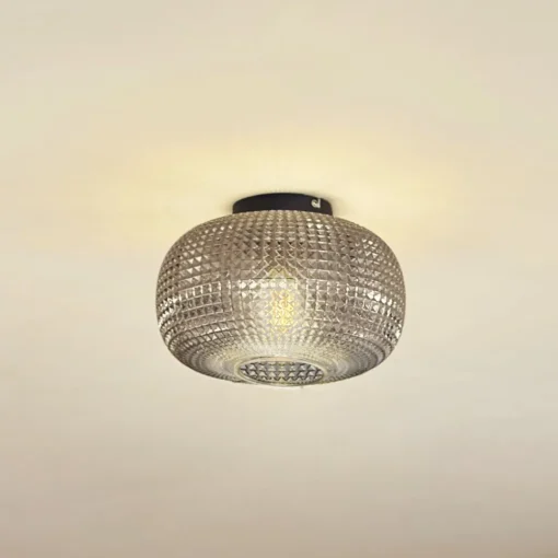 Lindby taklampe Hildur, Ø 25 cm, røykgrå, glass Clearance