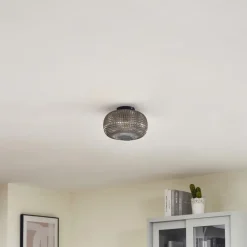 Lindby taklampe Hildur, Ø 25 cm, røykgrå, glass Clearance