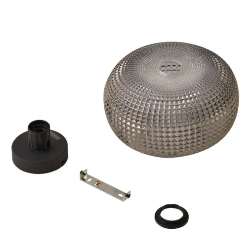Lindby taklampe Hildur, Ø 25 cm, røykgrå, glass Clearance