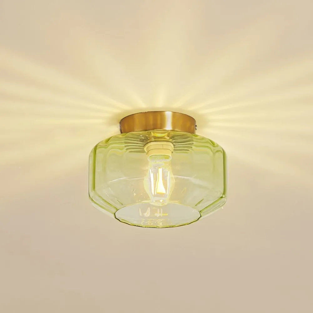 Lindby taklampe Hildur, grønn, glass, Ø 22 cm Outlet