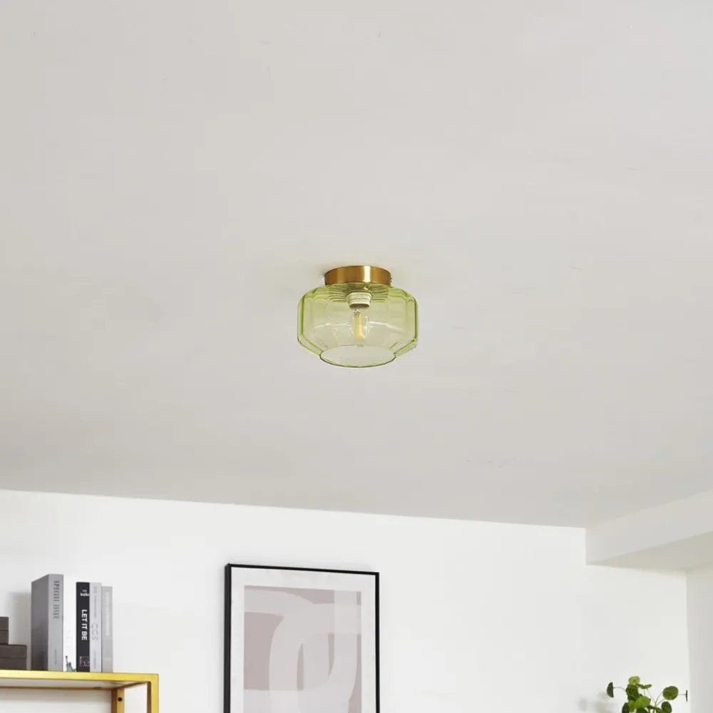 Lindby taklampe Hildur, grønn, glass, Ø 22 cm Outlet