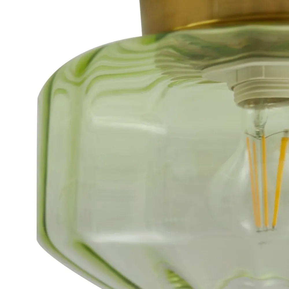 Lindby taklampe Hildur, grønn, glass, Ø 22 cm Outlet