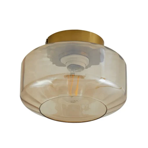 Lindby taklampe Hildur, ravfarget, glass, Ø 22 cm Online
