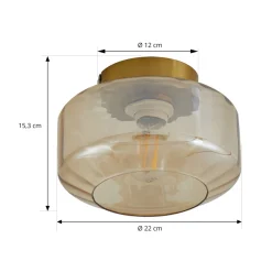 Lindby taklampe Hildur, ravfarget, glass, Ø 22 cm Online