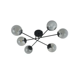 Lindby taklampe Isamer, røykgrå, Ø 80 cm, kuppel Hot