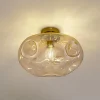Lindby taklampe Lelia, ravfarget, glass, Ø 35 cm| Taklamper
