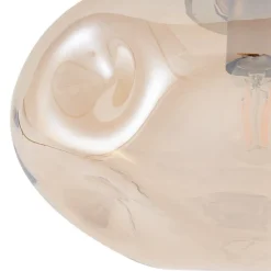 Lindby taklampe Lelia, ravfarget, glass, Ø 35 cm| Taklamper