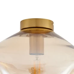 Lindby taklampe Lelia, ravfarget, glass, Ø 35 cm| Taklamper