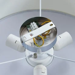 Lindby taklampe Mariat, hvit, lin, Ø 45 cm, E27 New