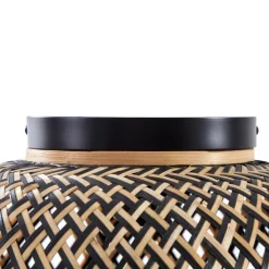 Lindby taklampe Nerys, svart, bambus, Ø 38 cm| Design- Og Hotellbelysning