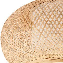 Lindby taklampe Romaine, bambus, natur/hvit, Ø 50 cm| Taklamper