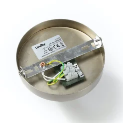 Lindby taklampe Sonika, Ø 40 cm, nikkelfarget, glass, E27| Design- Og Hotellbelysning