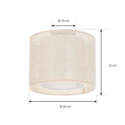 Lindby taklampe Soula, Ø 26 cm, beige, plast, E27 Outlet