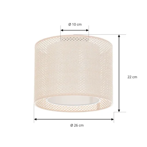 Lindby taklampe Soula, Ø 26 cm, beige, plast, E27 Outlet