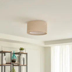 Lindby taklampe Soula, Ø 40 cm, beige, plast, E27 Best