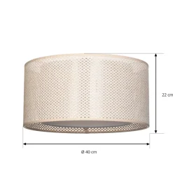 Lindby taklampe Soula, Ø 40 cm, beige, plast, E27 Best