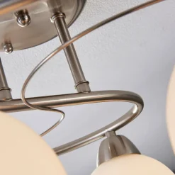 Lindby taklampe Svean, 6 lyskilder, hvit, glass, lengde 75 cm Hot