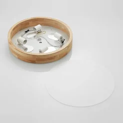 Lindby taklampe Tanju, Ø 50 cm, 4 lyskilder, eik, E27| Design- Og Hotellbelysning|Taklamper