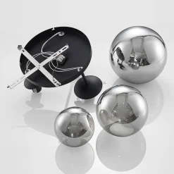 Lindby taklampe Teeja, smoke, 3 lyskilder, Ø47cm, glass, E27| Design- Og Hotellbelysning|Taklamper