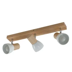 Lindby taklampe Thorin, 47 cm, 3 lyskilder, hvit, tre, E14| Spotter I Tak|Taklamper