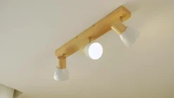 Lindby taklampe Thorin, 47 cm, 3 lyskilder, hvit, tre, E14| Spotter I Tak|Taklamper