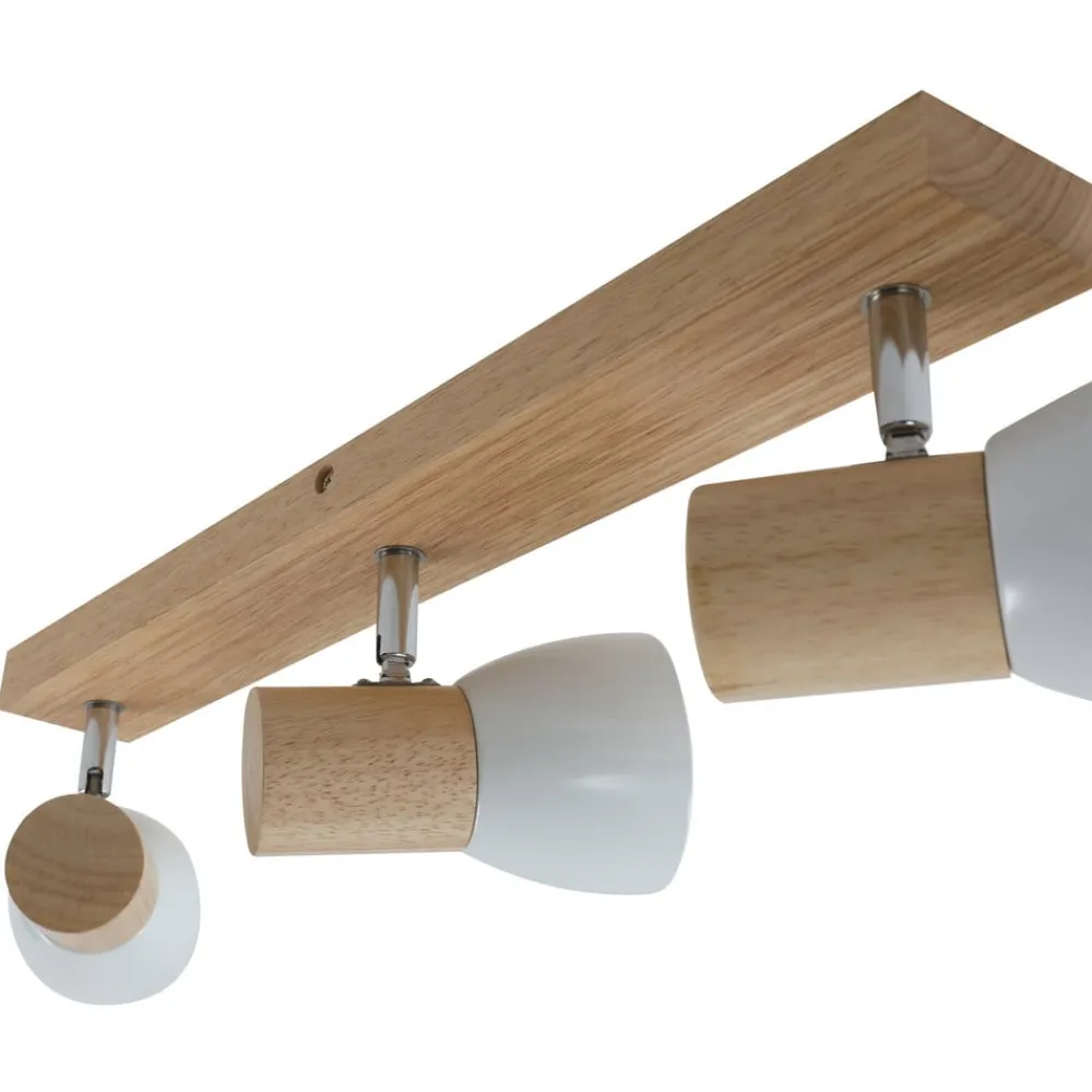 Lindby taklampe Thorin, 47 cm, 3 lyskilder, hvit, tre, E14| Spotter I Tak|Taklamper