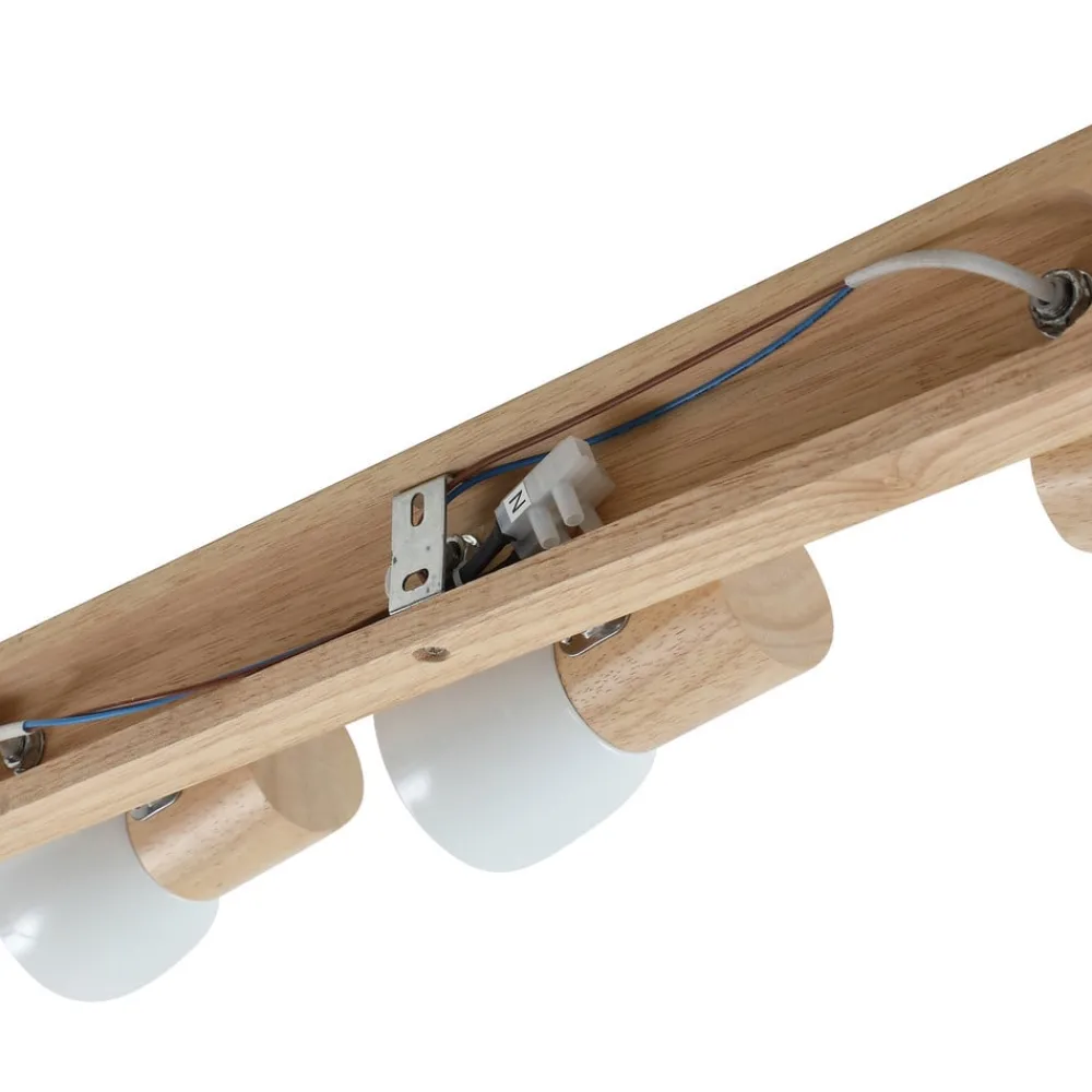 Lindby taklampe Thorin, 47 cm, 3 lyskilder, hvit, tre, E14| Spotter I Tak|Taklamper