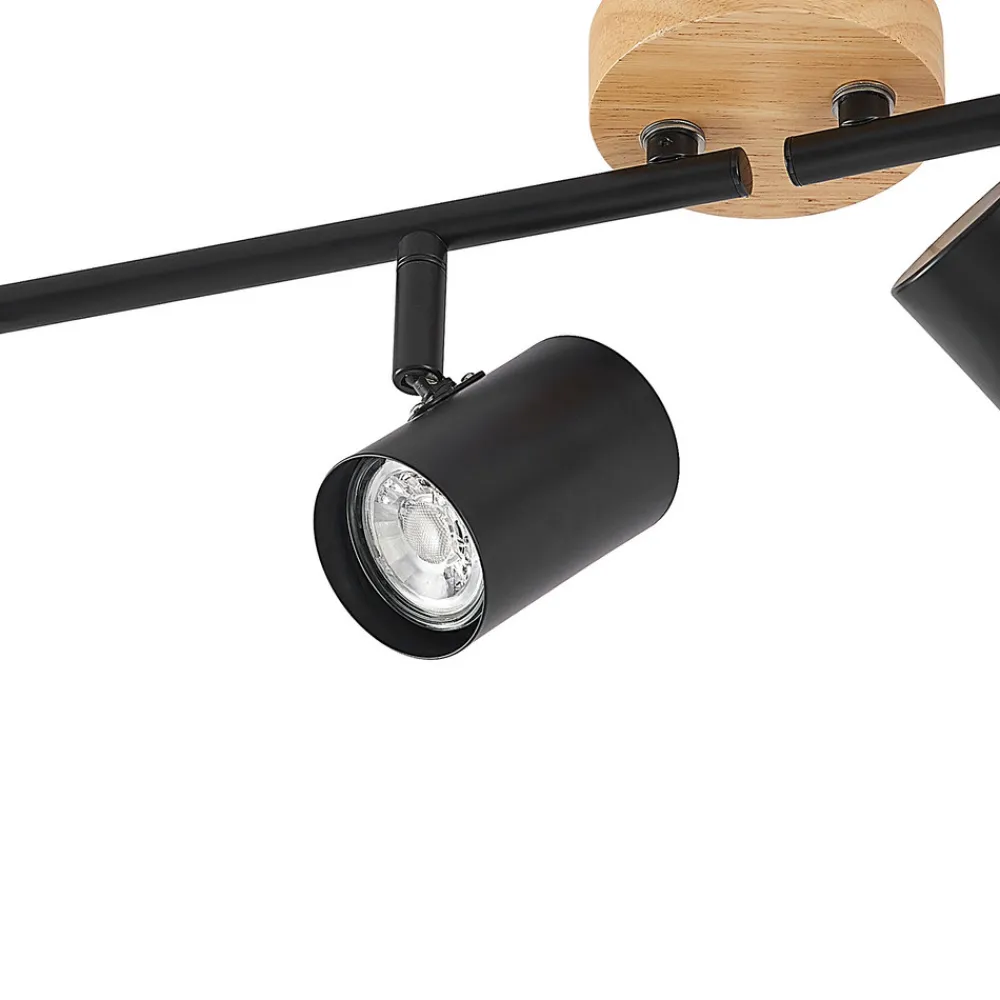 Lindby taklampe Xiomara, 4 lyskilder, 68 cm lang, tre