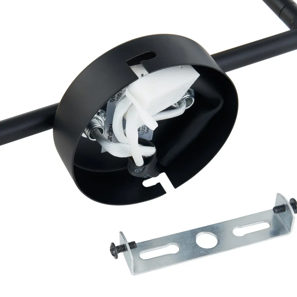 Lindby takspotlight Youstin, 30 cm lang, bambus, 2-lys, E14 Hot