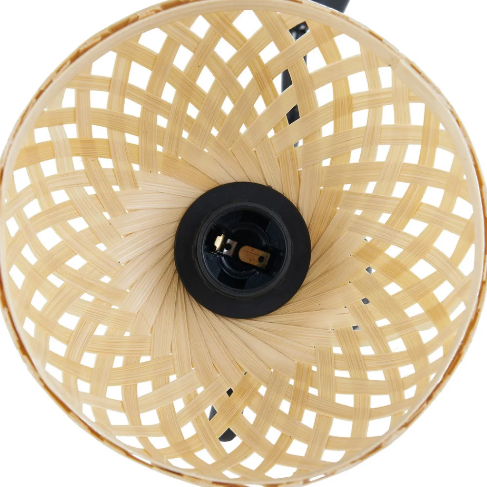 Lindby takspotlight Youstin, 30 cm lang, bambus, 2-lys, E14 Hot