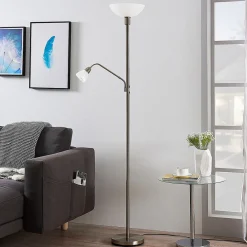 Lindby uplight Jost, 180 cm, nikkelfarget, leselampe Clearance