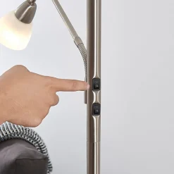 Lindby uplight Jost, 180 cm, nikkelfarget, leselampe Clearance