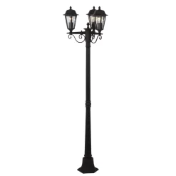 Lindby utelampe Lamina, 172 cm, 3 lyskilder, svart-rust, E27| Lyktestolper