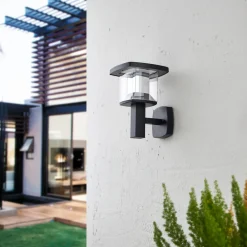 Lindby utendørs LED-vegglampe Askan, 24 cm, stål, IP44 Outlet